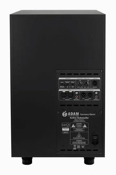 ADAM Audio Sub12, het frontpaneel met de woofer en tweeter
