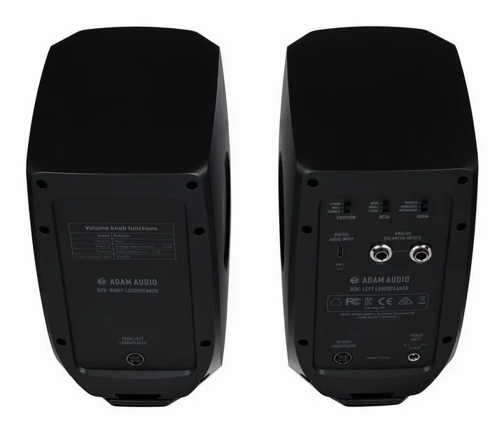 ADAM Audio D3V Black, het frontpaneel met de woofer en tweeter