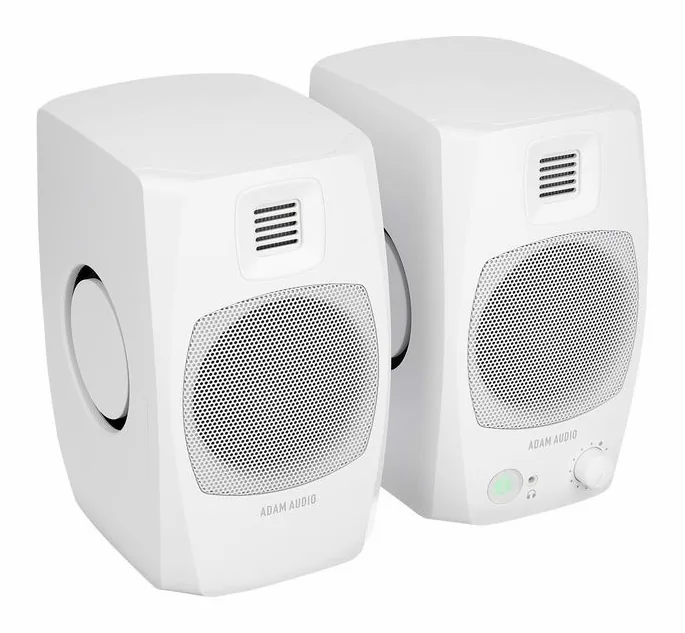 ADAM Audio D3V White, het logo en de afwerking