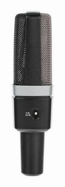 AKG C214, de microfoonkorf van dichtbij