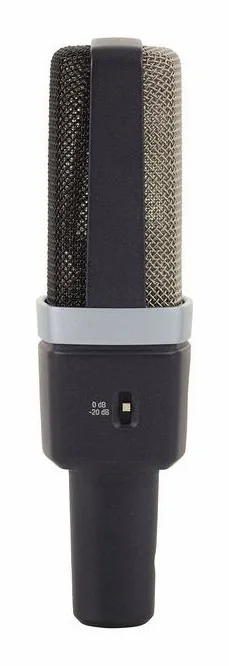AKG C214 Stereo Set, de microfoonkorf van dichtbij