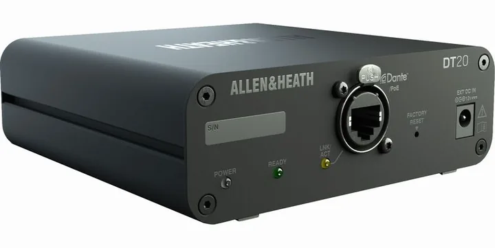 Allen & Heath DT20, het voorpaneel met de draaiknoppen