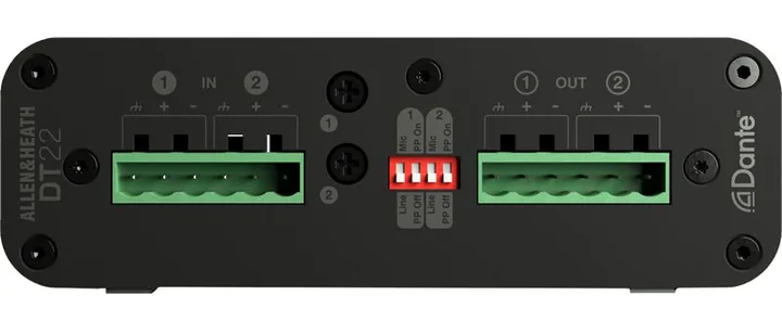 Allen & Heath DT22, het voorpaneel met de draaiknoppen
