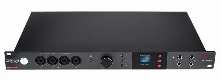 Antelope Orion Studio Synergy Core, het volumeknopje en de LED-meters