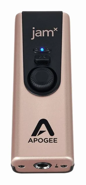 Apogee Jam X, het voorpaneel met de draaiknoppen