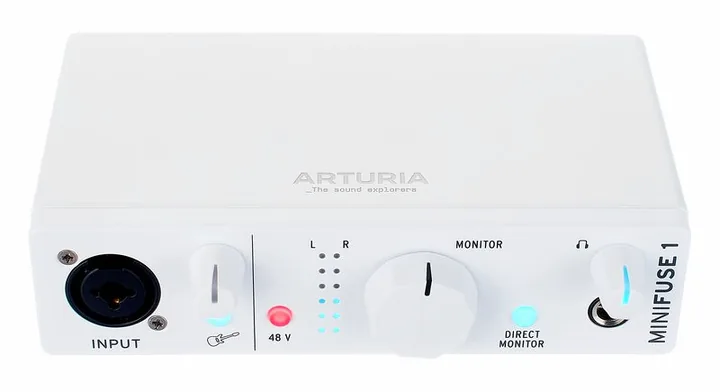Arturia MiniFuse 1 White, de behuizing van opzij