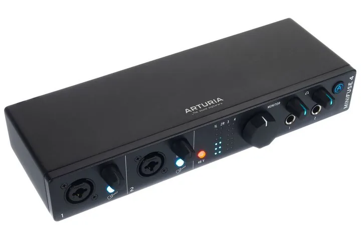 Arturia MiniFuse 4 Black, de bovenkant van het apparaat