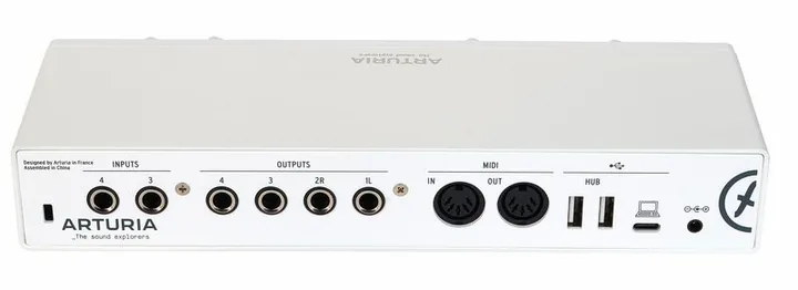 Arturia MiniFuse 4 White, de behuizing van opzij