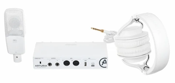 Arturia MiniFuse Recording Pack White, de ingangen aan de voorzijde