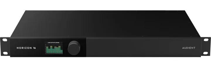 Audient Horizon 16, het voorpaneel met de draaiknoppen