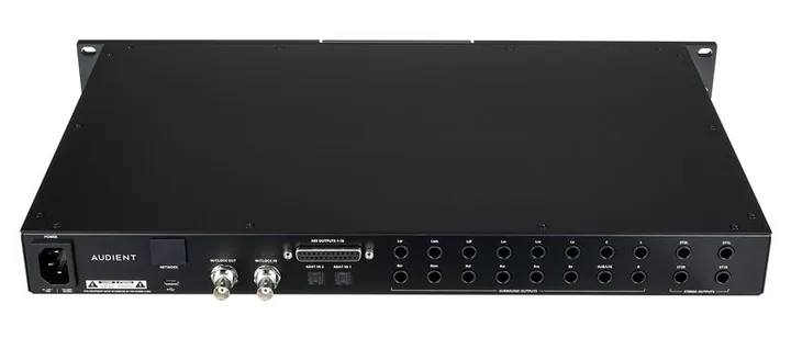 Audient ORIA, het volumeknopje en de LED-meters