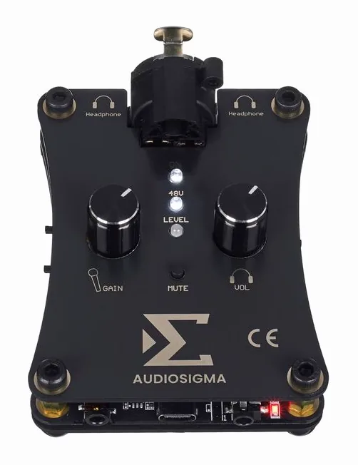 Audiosigma MikeHero DSP, de ingangen aan de voorzijde