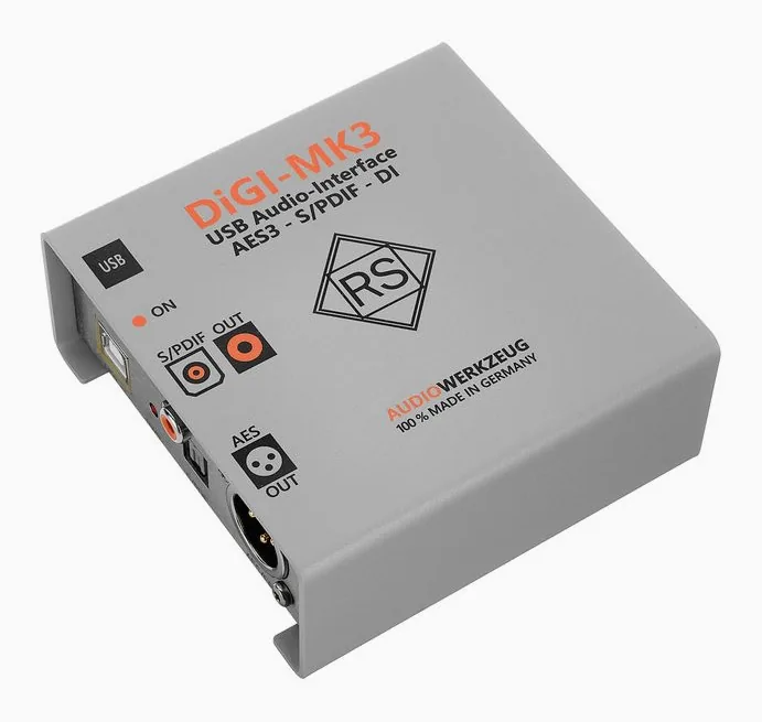 Audiowerkzeug DiGI MK3, het volumeknopje en de LED-meters