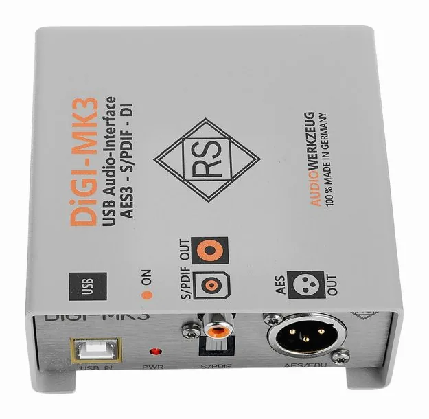 Audiowerkzeug DiGI MK3, het volumeknopje en de LED-meters
