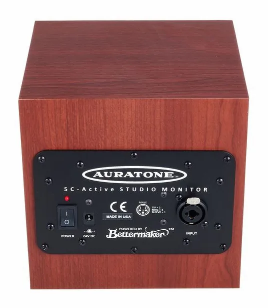 Auratone 5C Active Sound Cube Single, de achterkant met de aansluitingen