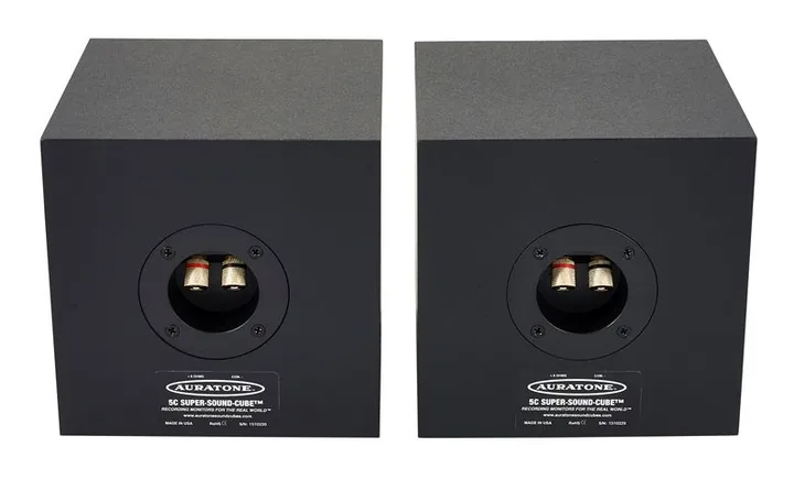 Auratone 5C Super Sound Amp Set Black, de bassreflexpoort
