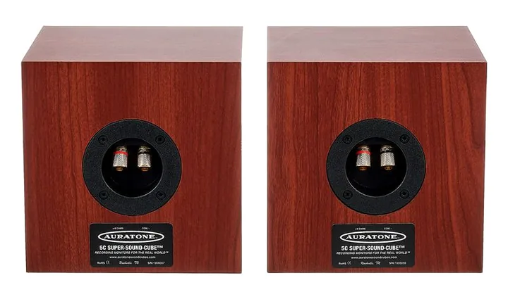 Auratone 5C Super Sound Cube Classic, de achterkant met de aansluitingen