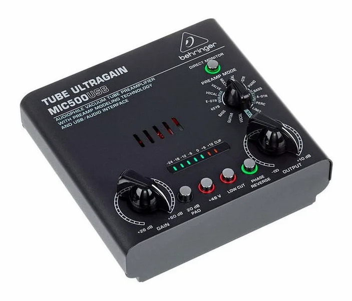 Behringer MIC500USB Tube Ultragain, de bovenkant van het apparaat