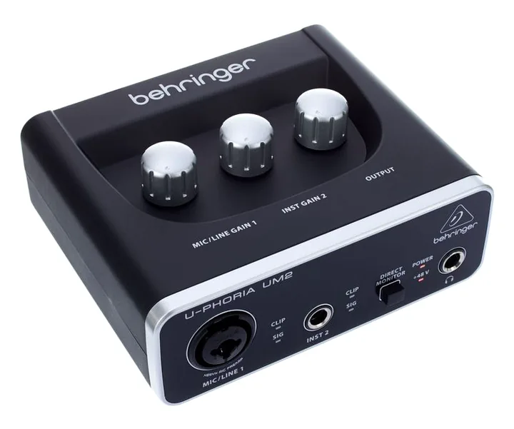 Behringer U-Phoria UM2, de behuizing van opzij