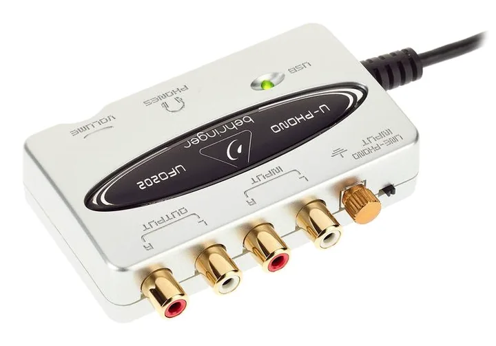 Behringer UFO202, het volumeknopje en de LED-meters