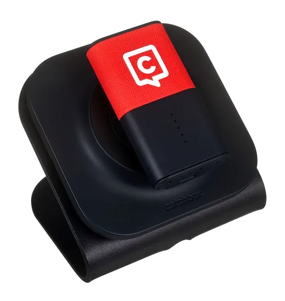 Catchbox Plus Transmitter Clip Red, de behuizing van opzij