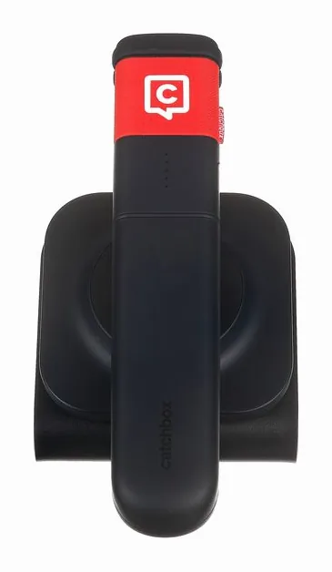 Catchbox Plus Transmitter Stick Red, de microfoonkorf van dichtbij
