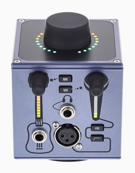 DiGiGrid DiGiGridM, het volumeknopje en de LED-meters