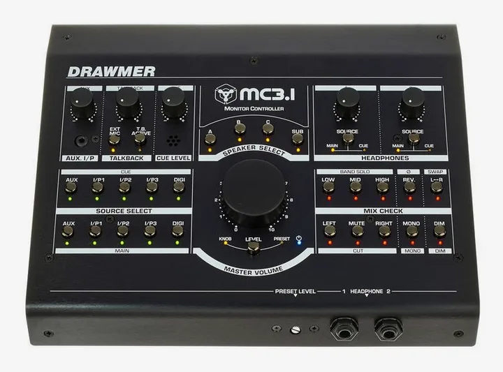Drawmer MC 3.1, de achterkant met de aansluitingen