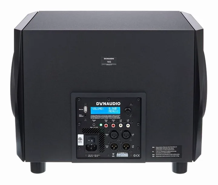 Dynaudio 18S, de achterkant met de aansluitingen