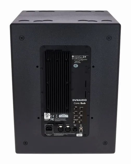 Dynaudio Core Sub, het frontpaneel met de woofer en tweeter