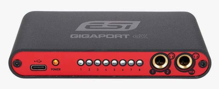ESI Gigaport eX, het volumeknopje en de LED-meters