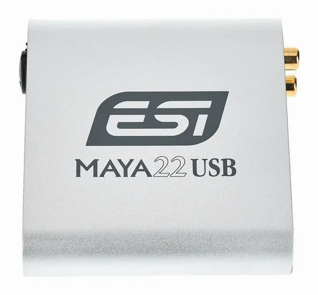 ESI Maya 22 USB, het voorpaneel met de draaiknoppen