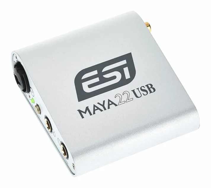 ESI Maya 22 USB, het voorpaneel met de draaiknoppen