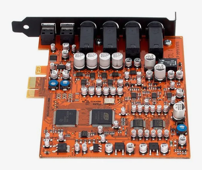 ESI MAYA44 eX, het volumeknopje en de LED-meters
