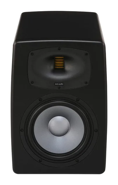 EVE Audio EXO 28, het frontpaneel met de woofer en tweeter
