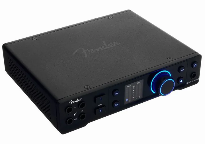 Fender Studio Quantum HD2, het volumeknopje en de LED-meters