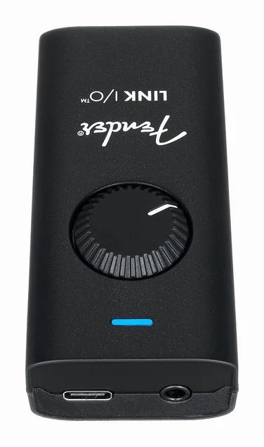 Fender Link I/O Interface, het voorpaneel met de draaiknoppen