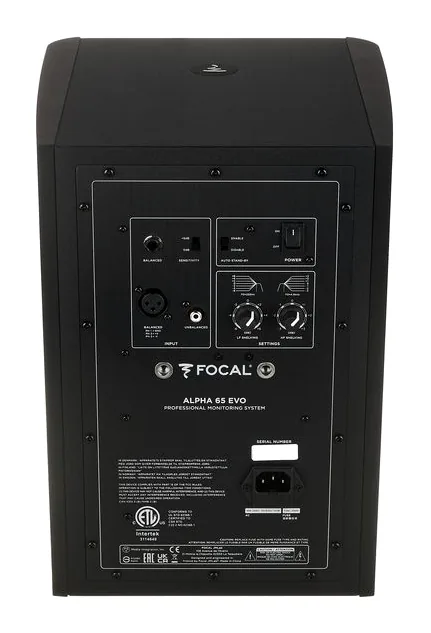 Focal Alpha 65 Evo, de achterkant met de aansluitingen