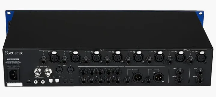 Focusrite ISA C8X, de behuizing van opzij