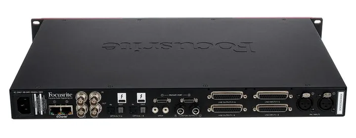 Focusrite Red 16 Line, de aansluitingen aan de achterkant