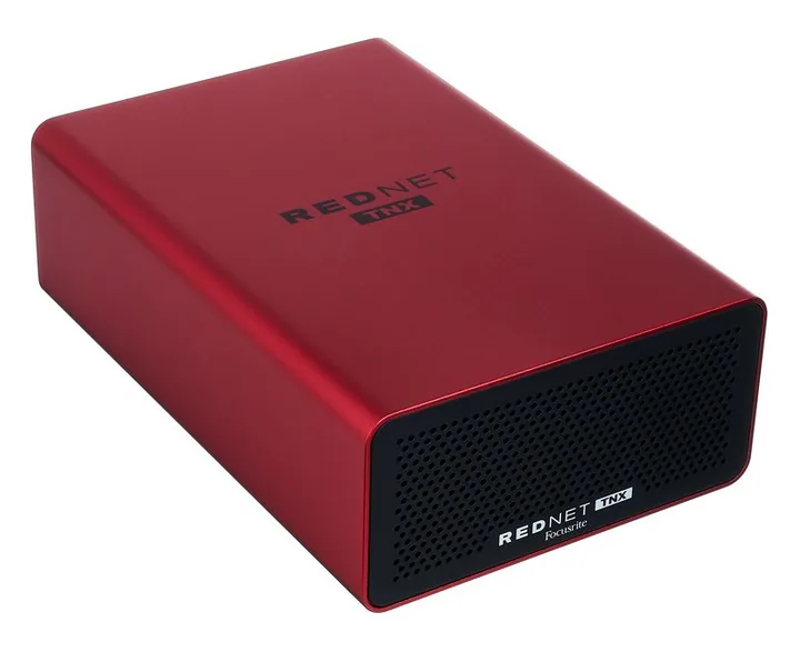 Focusrite RedNet TNX, het voorpaneel met de draaiknoppen