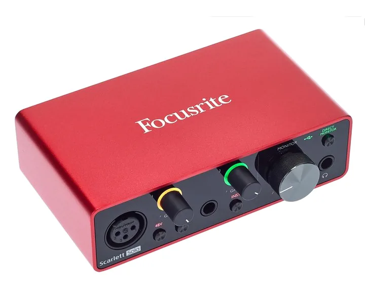 Focusrite Scarlett Solo 3rd Gen, de ingangen aan de voorzijde