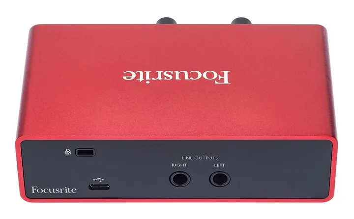 Focusrite Scarlett Solo 3rd Gen, het voorpaneel met de draaiknoppen