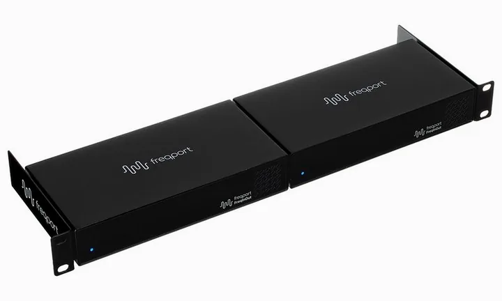 freqport FreqInOut FO1_2RK, het volumeknopje en de LED-meters