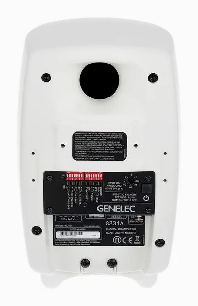 Genelec 8331 WH, de achterkant met de aansluitingen