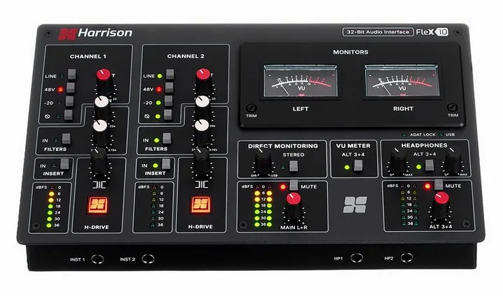 Harrison Audio Flex-10, de bovenkant van het apparaat