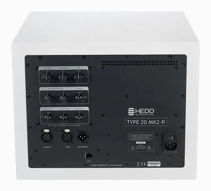 HEDD Type 20 MK2 Right White, de regelaars aan de achterzijde
