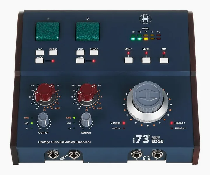 Heritage Audio i73 Pro Edge, het volumeknopje en de LED-meters