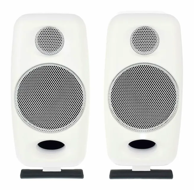 IK Multimedia iLoud Micro Mon. White Edition, het logo en de afwerking