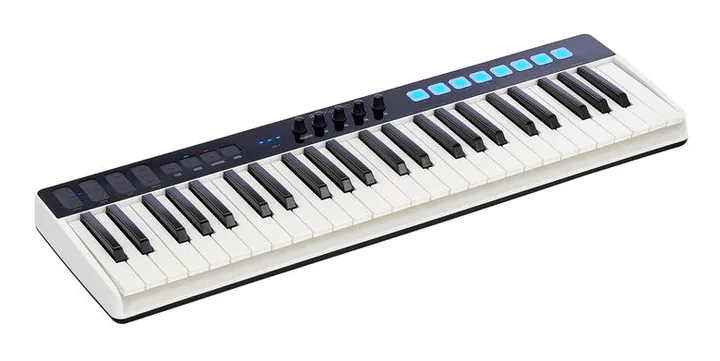 IK Multimedia iRig Keys I/O 49, het volumeknopje en de LED-meters